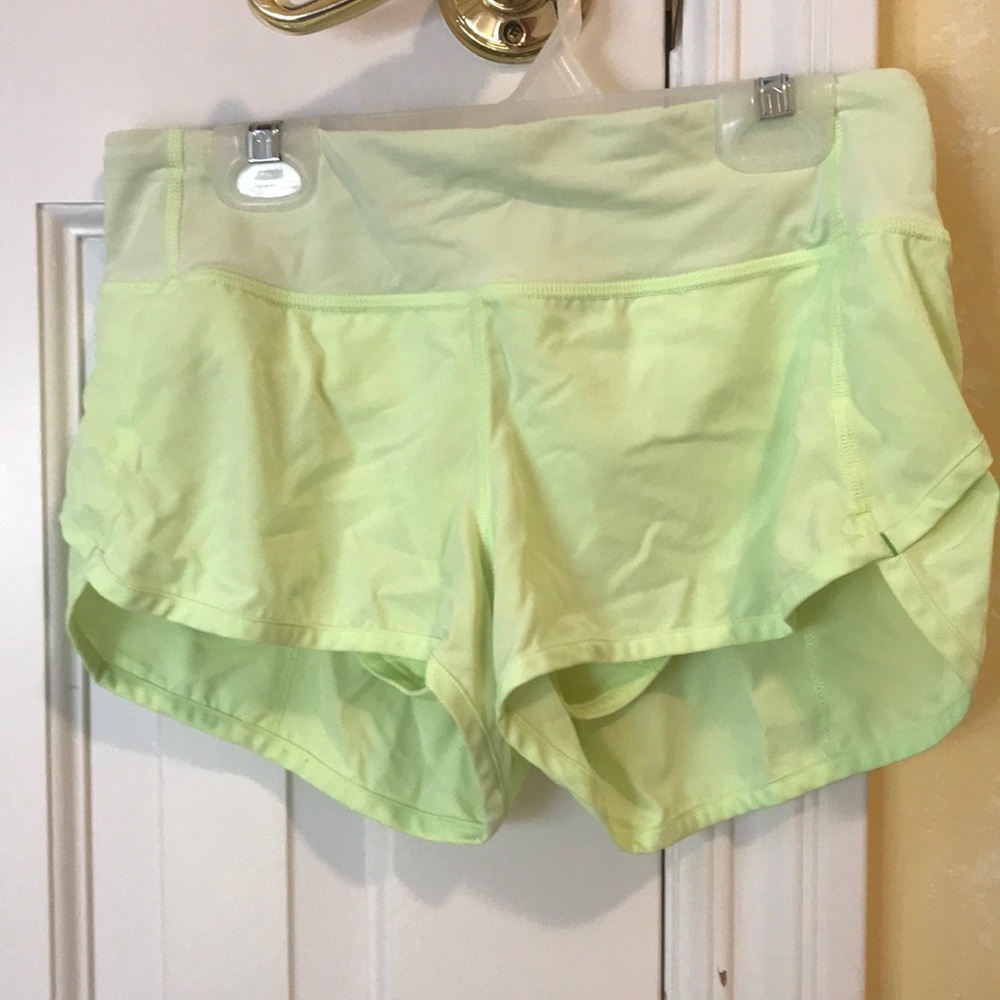 LuluLemon size 2 bright green shorts